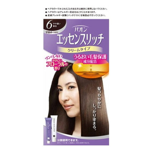 [Quasi-drug] Paon Essence Rich Cream Type 6 Dark Chestnut Color (40g + 40g)