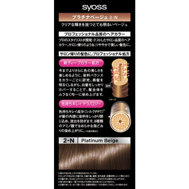 [Quasi-Drug] Henkel Japan Syoss Hair Color Cream 2 Platinum Beige 50g + 50g