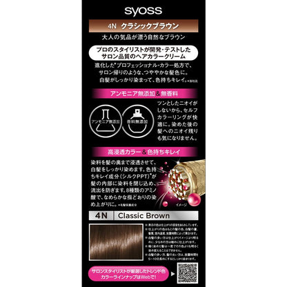 [Quasi-drug] Henkel Japan Syoss Hair Color Cream 4N Classic Brown 50g + 50g