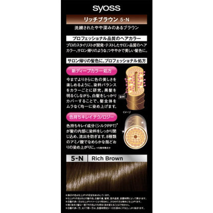 [Quasi-Drug] Henkel Japan Syoss Hair Color Cream 5 Rich Brown 50g + 50g