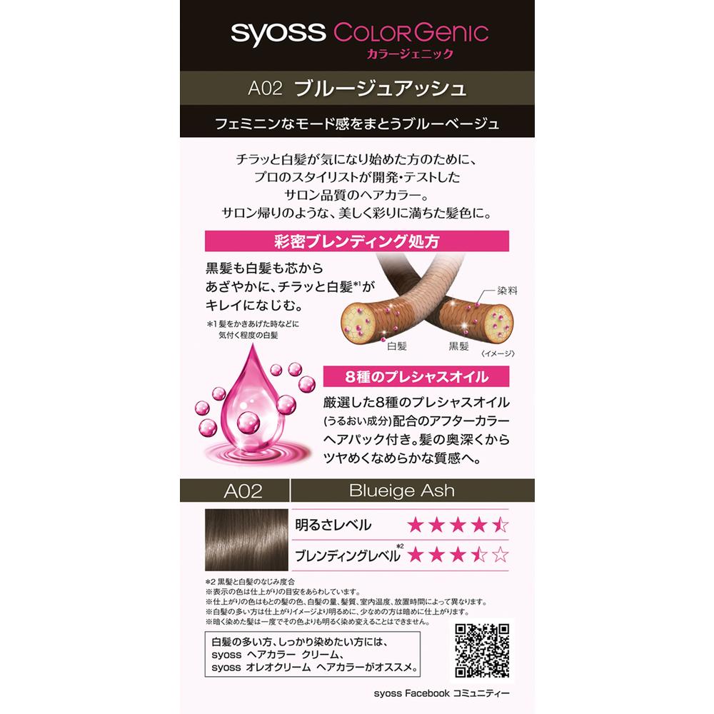 Sios Colorgenic Milky Hair Color A02 Blue Ash