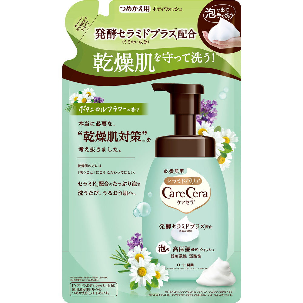 Care Cera Foaming High Moisture Body Wash Botanical Flower Scent Refill 385ml
