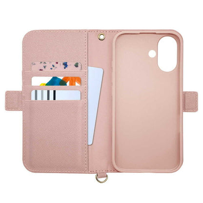 Telephone Lease iPhone 16 Wallet Case with Strap Light Pink 8090IP461BHSLPK