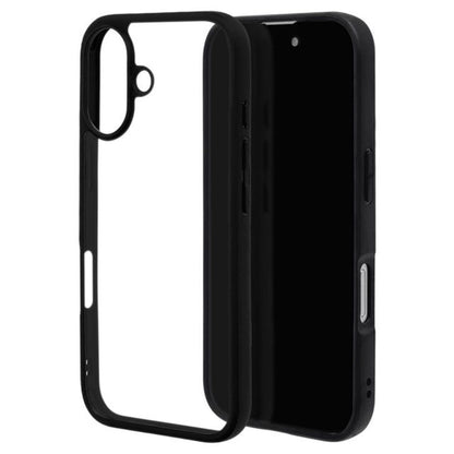 Telehone Lease iPhone 16 Case Cover RhinoX Shock Absorption MIL Standard Clear Black x Clear