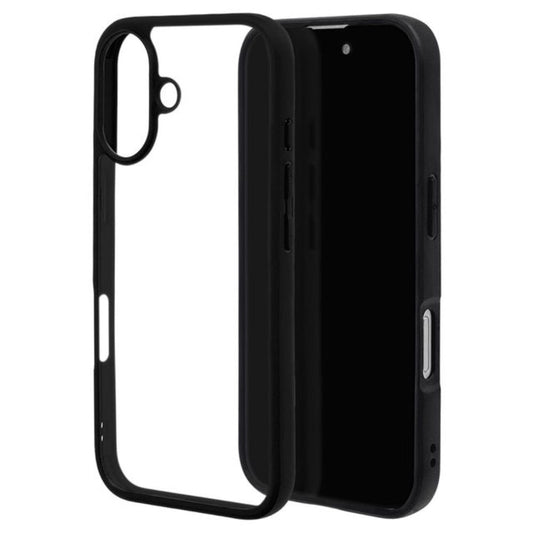 Telehone Lease iPhone 16 Case Cover RhinoX Shock Absorption MIL Standard Clear Black x Clear
