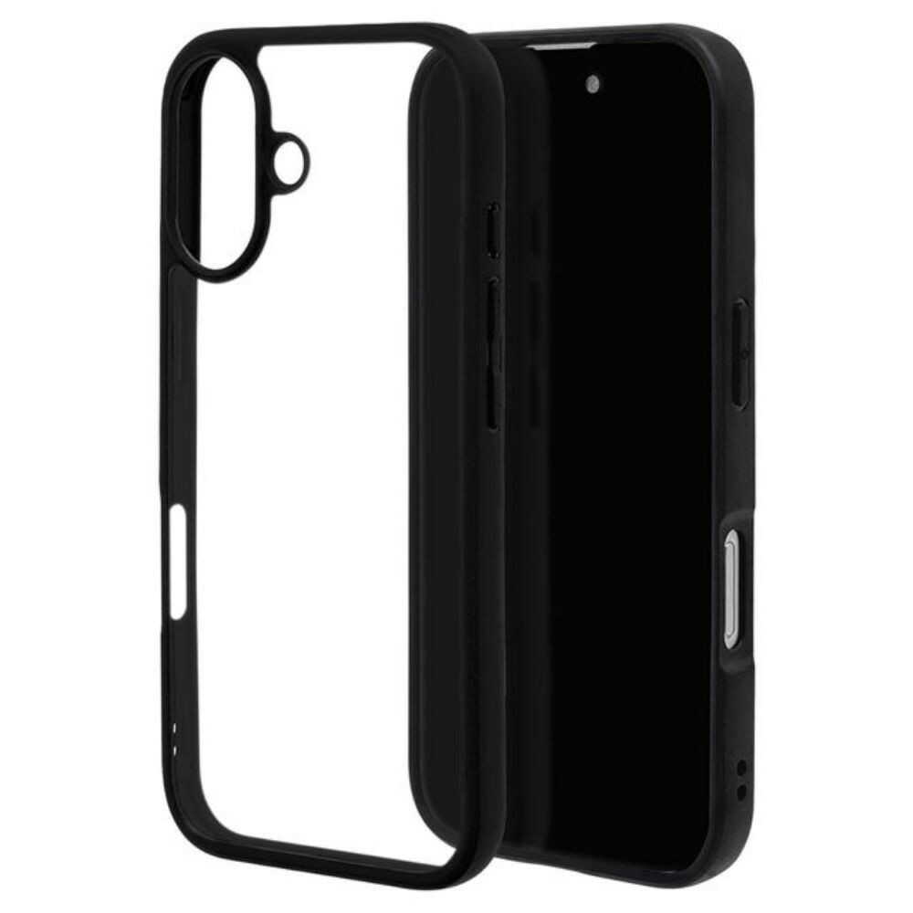 Telehone Lease iPhone 16 Case Cover RhinoX Shock Absorption MIL Standard Clear Black x Clear