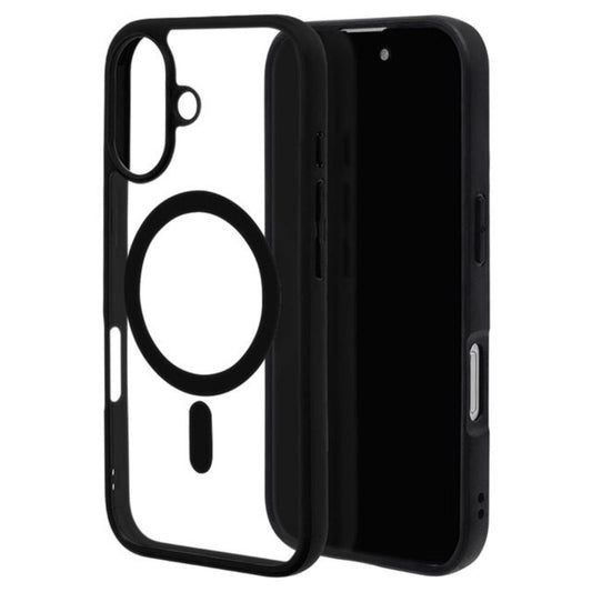 Telehone Lease iPhone 16 Case Cover MagSafe Compatible Black x Clear