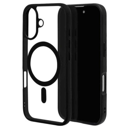 Telehone Lease iPhone 16 Case Cover MagSafe Compatible Black x Clear