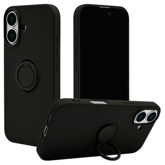Telephone Lease iPhone 16 Case Cover Soft Case with Smartphone Ring Black
