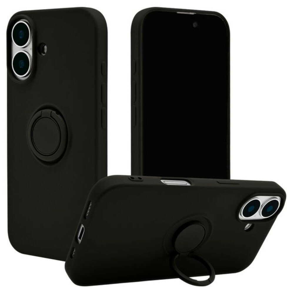 Telephone Lease iPhone 16 Case Cover Soft Case with Smartphone Ring Black