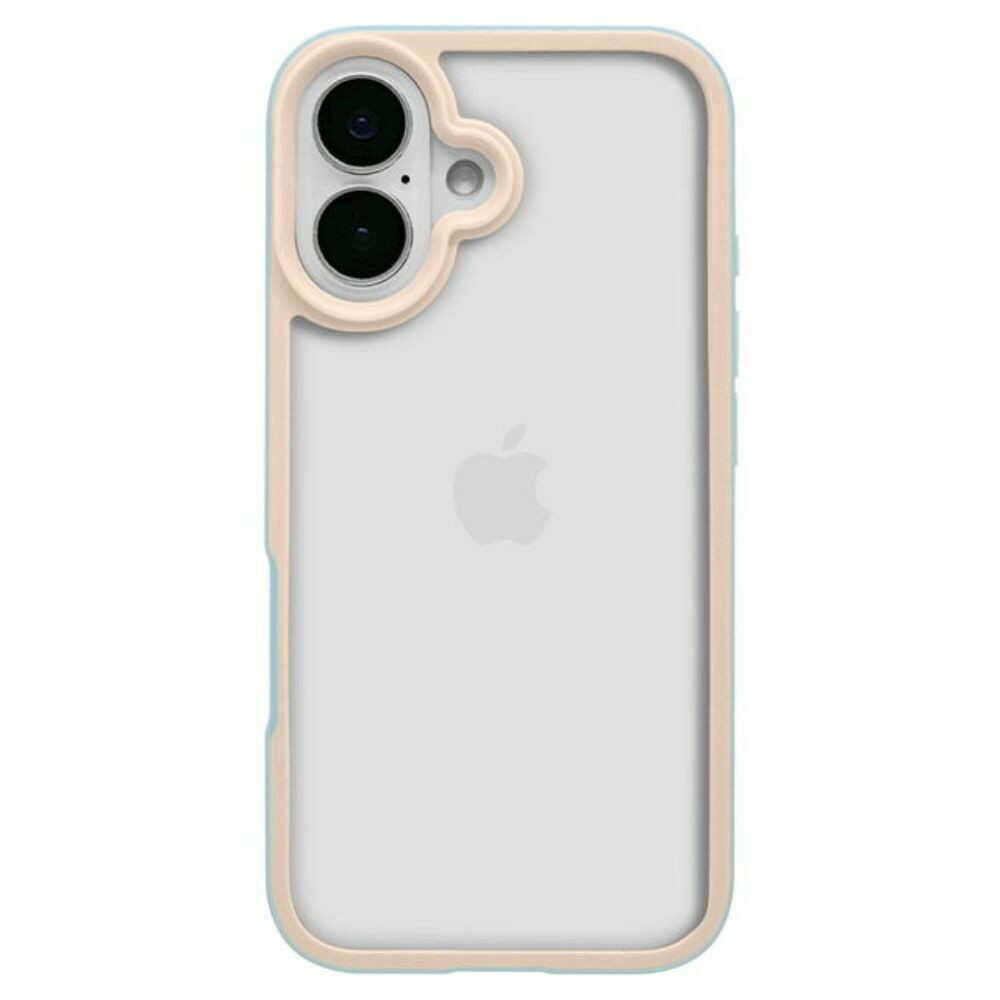 Telephone Lease iPhone 16 Case Cover Bicolor Clear Back Light Blue