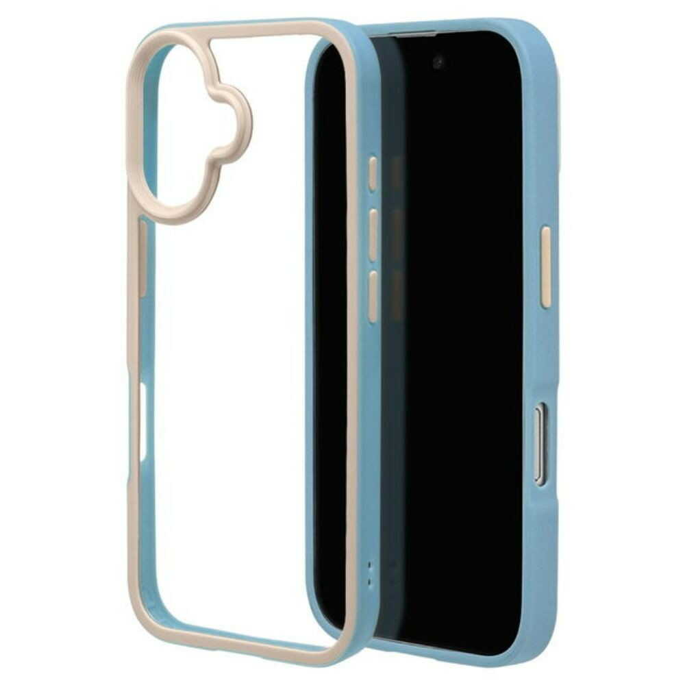 Telephone Lease iPhone 16 Case Cover Bicolor Clear Back Light Blue