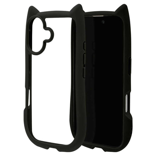 Telephone Lease iPhone 16 Mimi Cat Ear Hybrid TPU×PC Black 8143IP461HPBK