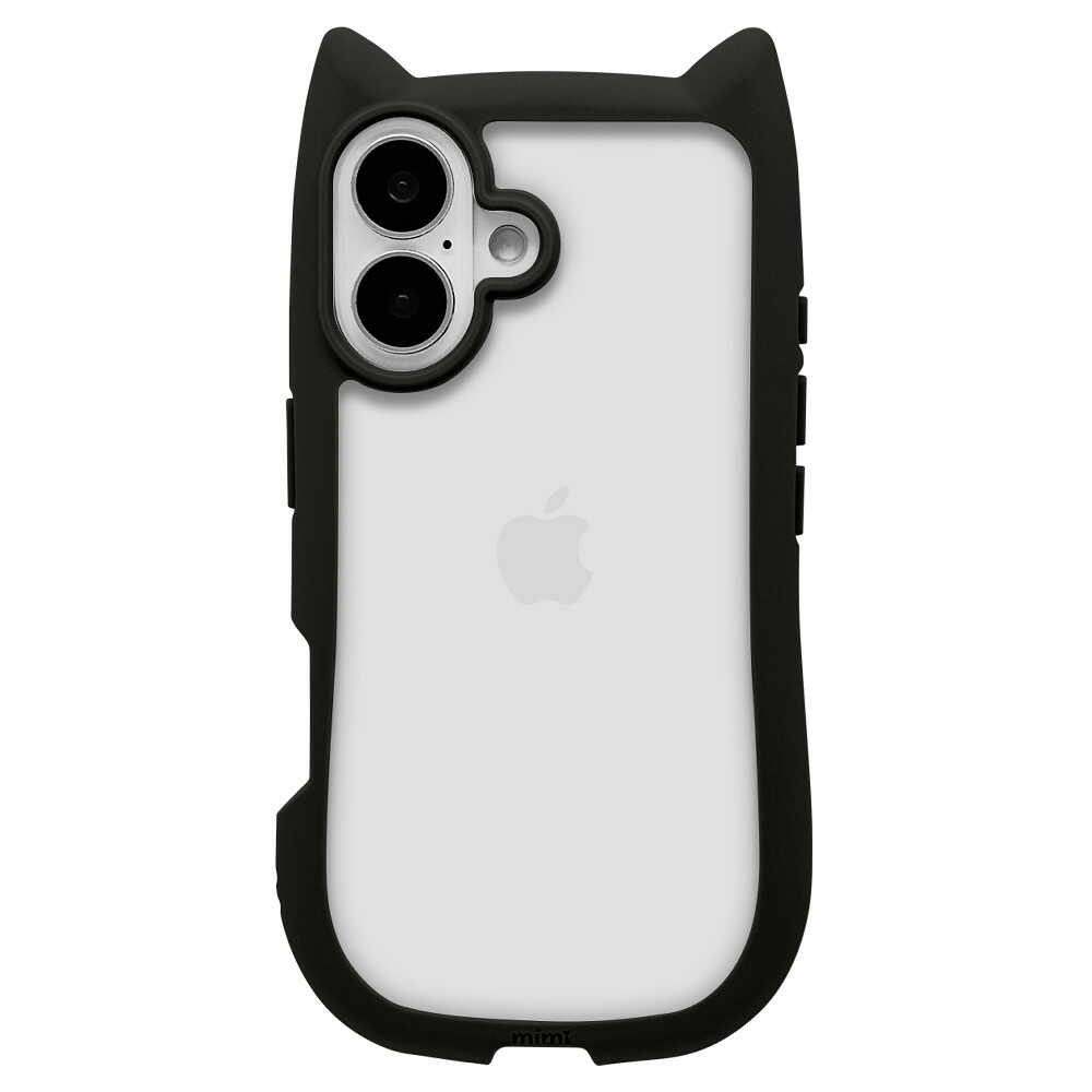 Telephone Lease iPhone 16 Mimi Cat Ear Hybrid TPU×PC Black 8143IP461HPBK