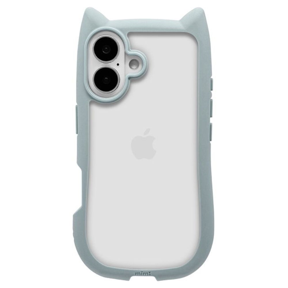 Telephone Lease iPhone 16 Case Cover Hybrid Cat Ears Smoky Blue