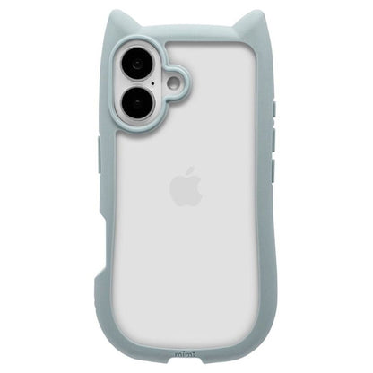 Telephone Lease iPhone 16 Case Cover Hybrid Cat Ears Smoky Blue