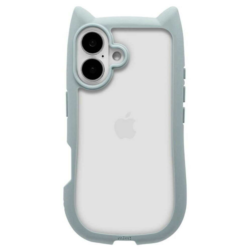 Telephone Lease iPhone 16 Case Cover Hybrid Cat Ears Smoky Blue
