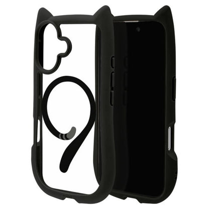 Telephone Lease iPhone 16 Case Cover MagSafe Compatible Cat Ears Black