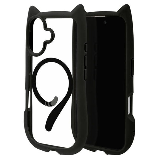 Telephone Lease iPhone 16 Case Cover MagSafe Compatible Cat Ears Black