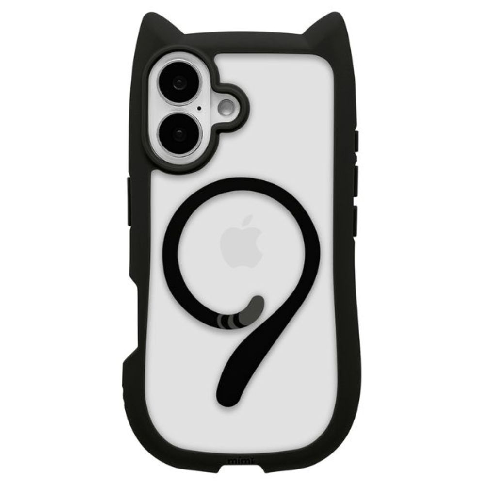 Telephone Lease iPhone 16 Case Cover MagSafe Compatible Cat Ears Black
