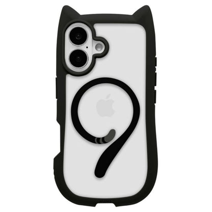 Telephone Lease iPhone 16 Case Cover MagSafe Compatible Cat Ears Black