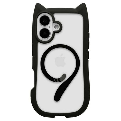 Telephone Lease iPhone 16 Case Cover MagSafe Compatible Cat Ears Black
