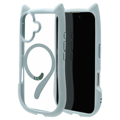 Telephone Lease iPhone 16 Case Cover MagSafe Compatible Cat Ears Smoky Blue