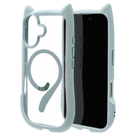 Telephone Lease iPhone 16 Case Cover MagSafe Compatible Cat Ears Smoky Blue