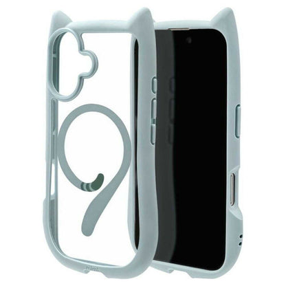 Telephone Lease iPhone 16 Case Cover MagSafe Compatible Cat Ears Smoky Blue