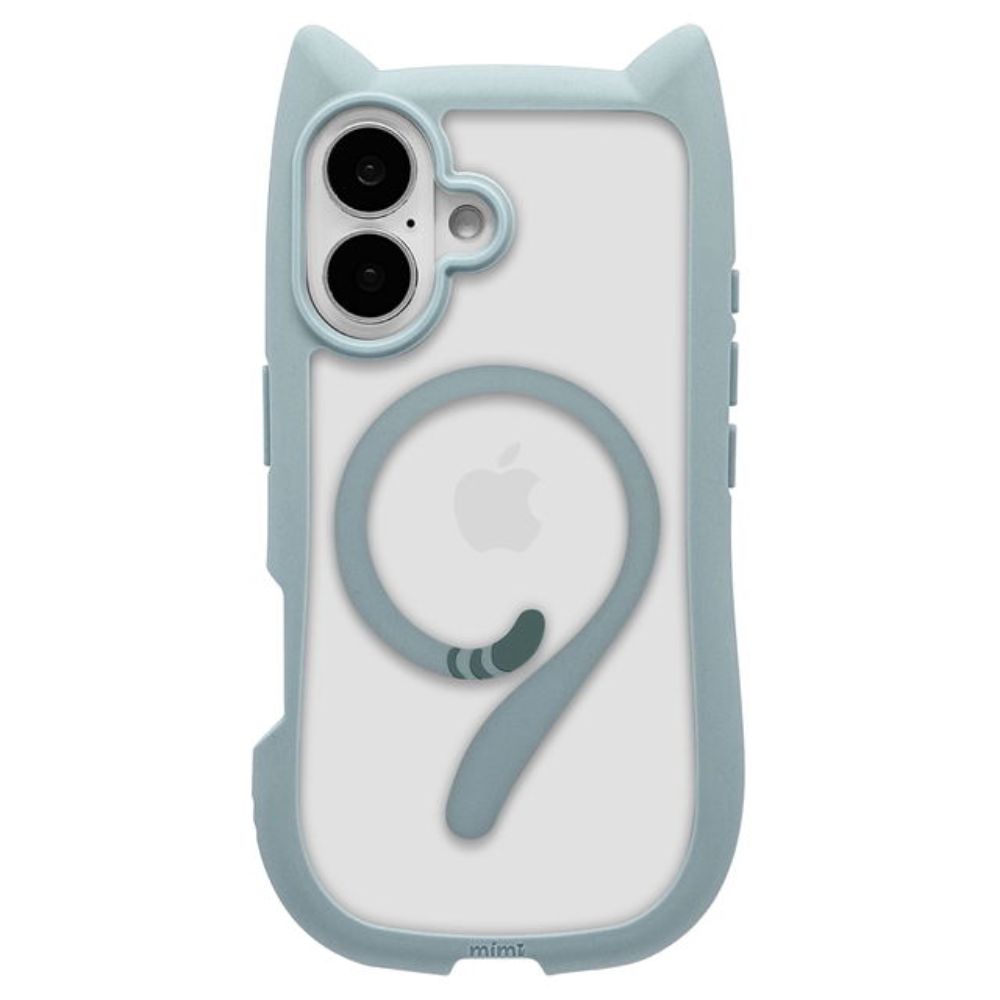 Telephone Lease iPhone 16 Case Cover MagSafe Compatible Cat Ears Smoky Blue