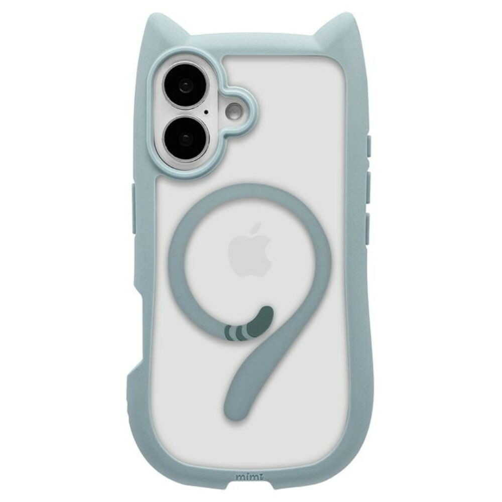 Telephone Lease iPhone 16 Case Cover MagSafe Compatible Cat Ears Smoky Blue