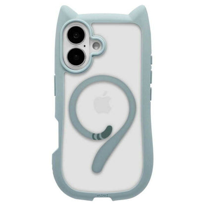 Telephone Lease iPhone 16 Case Cover MagSafe Compatible Cat Ears Smoky Blue