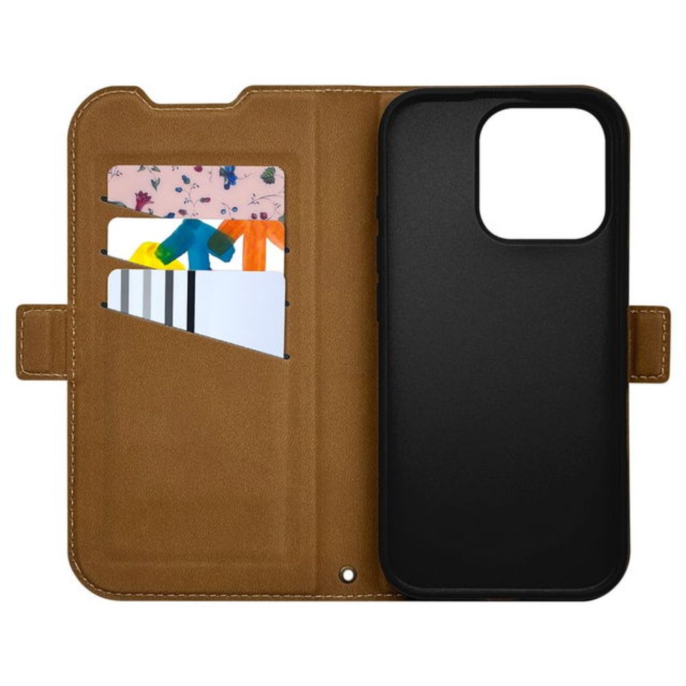 Telephone Lease iPhone 16 Pro Wallet Case Slim Fit Black x Brown