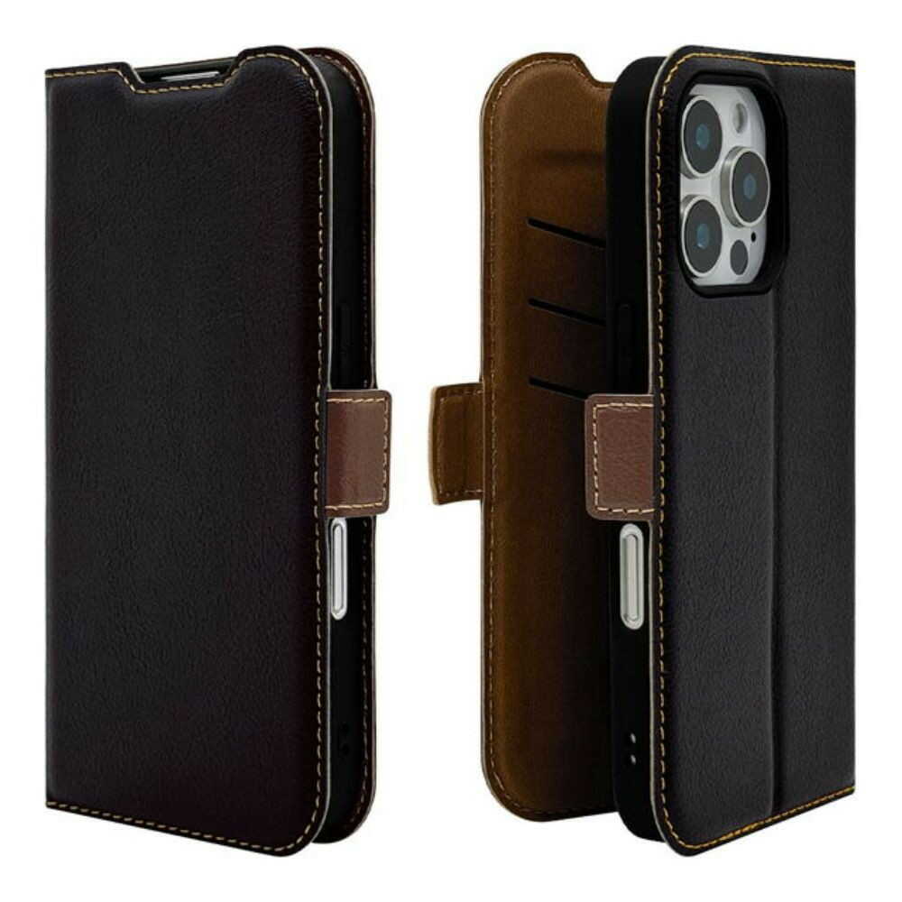 Telephone Lease iPhone 16 Pro Wallet Case Slim Fit Black x Brown