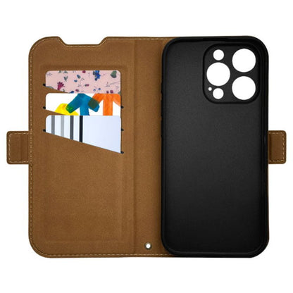 Telehone Lease iPhone 16 Pro Slim Wallet Case Camera Protection Navy x Brown