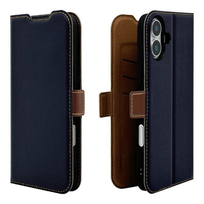 Telehone Lease iPhone 16 Plus Slim Wallet Case Navy x Brown
