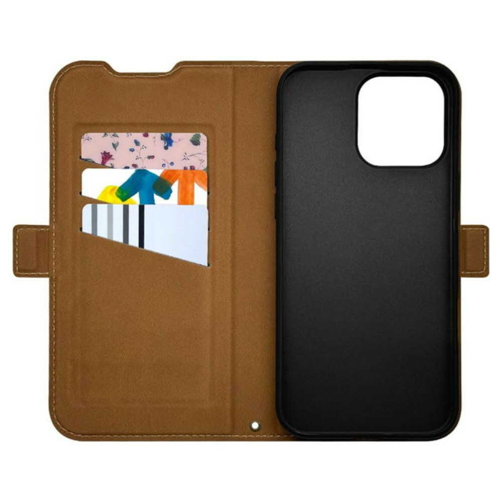 Telehone Lease iPhone 16 Pro Max Slim Wallet Case Navy x Brown