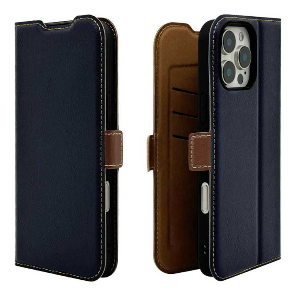 Telehone Lease iPhone 16 Pro Max Slim Wallet Case Navy x Brown