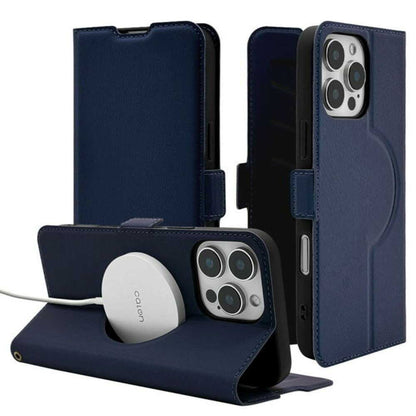 Telephone Lease iPhone 16 Pro Max Slim Wallet Case MagSafe Compatible Navy