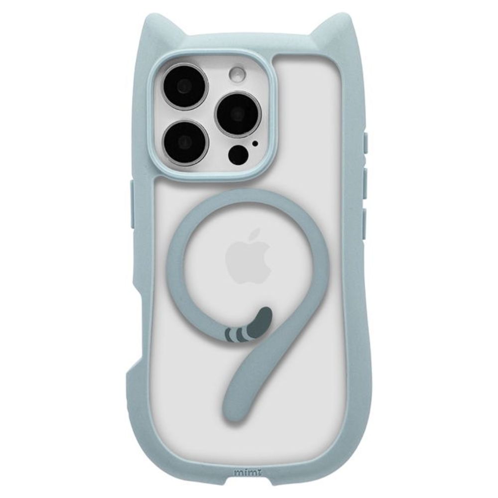 Telephone Lease iPhone 16 Pro Case Cover Cat Ears MagSafe Compatible Smoky Blue