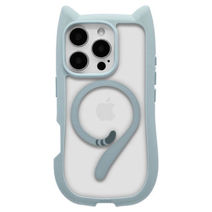 Telephone Lease iPhone 16 Pro Case Cover Cat Ears MagSafe Compatible Smoky Blue