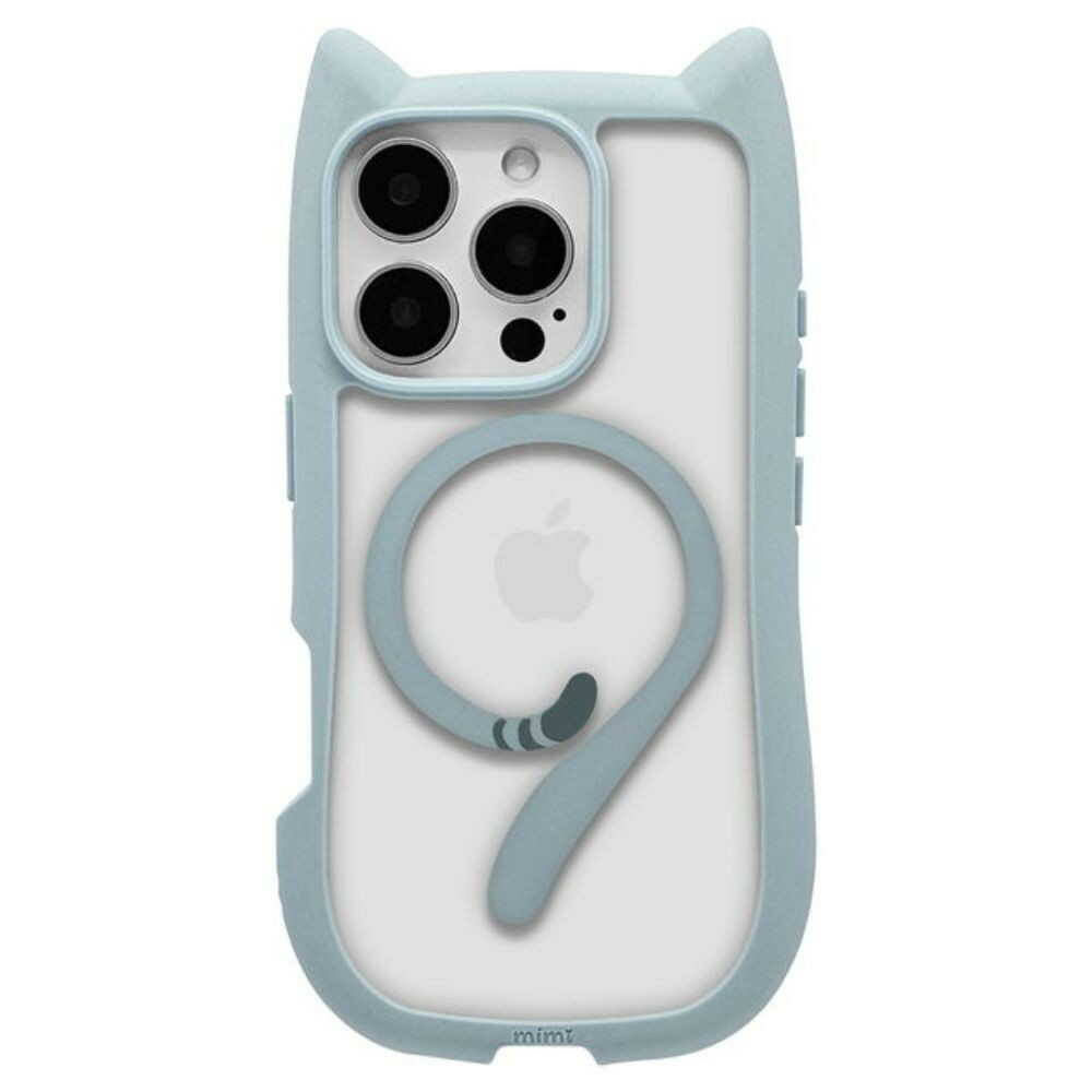 Telephone Lease iPhone 16 Pro Case Cover Cat Ears MagSafe Compatible Smoky Blue