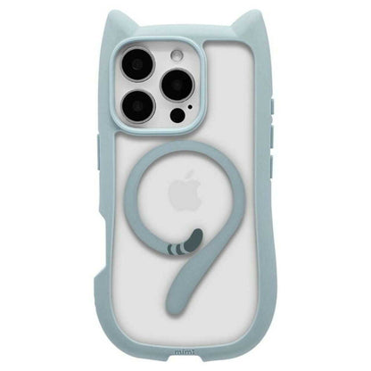 Telephone Lease iPhone 16 Pro Case Cover Cat Ears MagSafe Compatible Smoky Blue