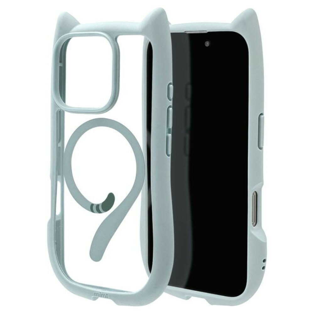 Telephone Lease iPhone 16 Pro Case Cover Cat Ears MagSafe Compatible Smoky Blue