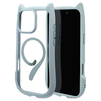 Telephone Lease iPhone 16 Pro Max Case Cover MagSafe Compatible Cat Ears Smoky Blue