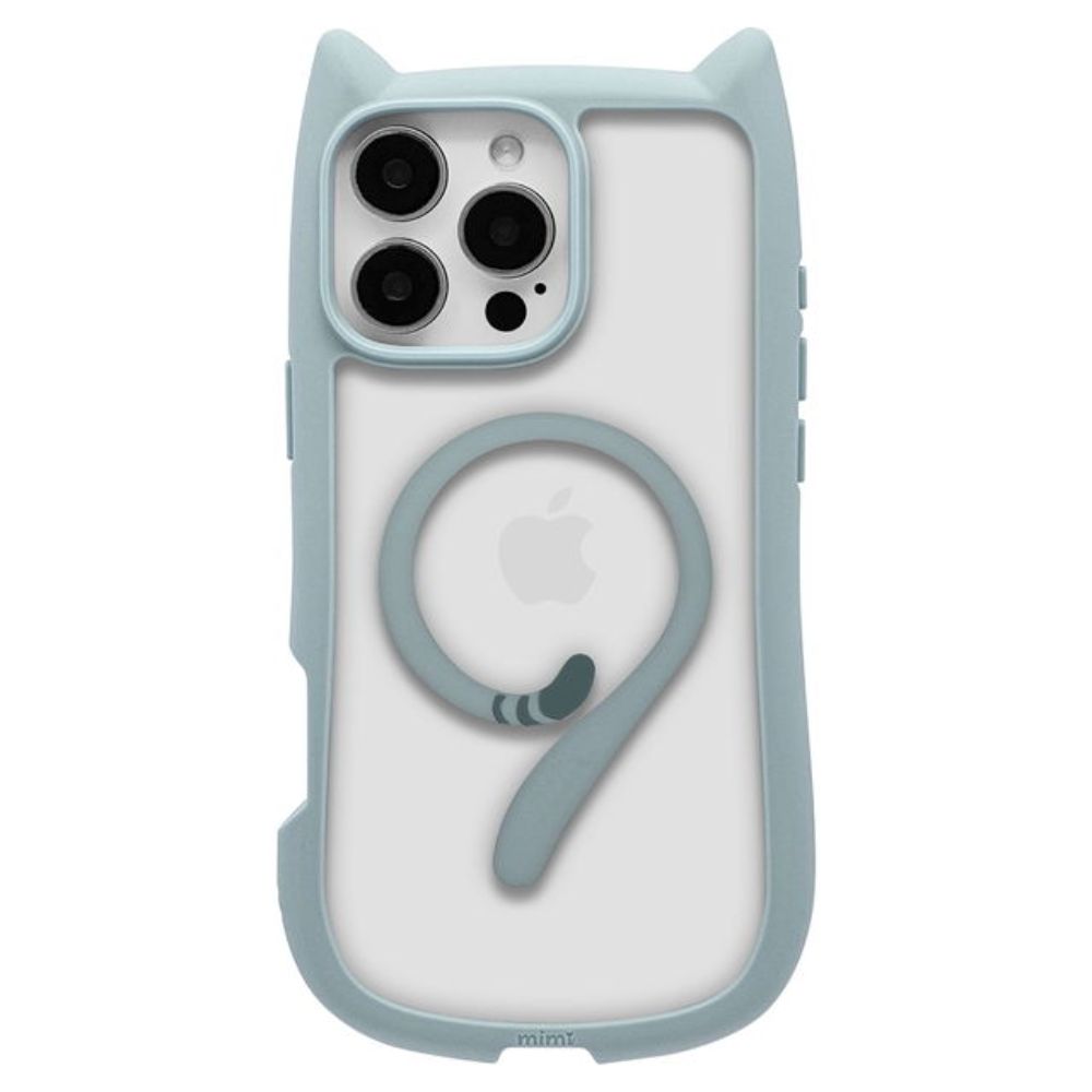 Telephone Lease iPhone 16 Pro Max Case Cover MagSafe Compatible Cat Ears Smoky Blue