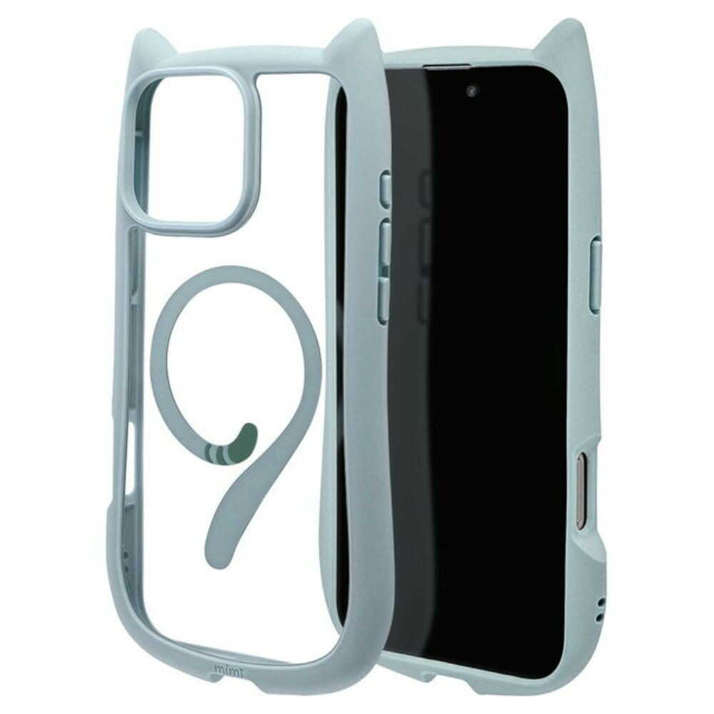 Telephone Lease iPhone 16 Pro Max Case Cover MagSafe Compatible Cat Ears Smoky Blue