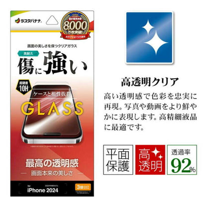 Telehone Lease iPhone 16 Pro Glass Protection Film Clear Scratch Resistant Hardness 10H