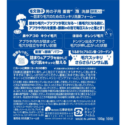 Ishizawa Kenkyujo Pore Nadeshiko Baking Soda Foam Cleanser for Boys 100g