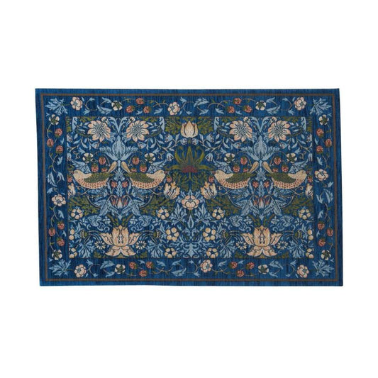 Strawberry Thief Mat Approximately 60×90cm FH1709A B Blue